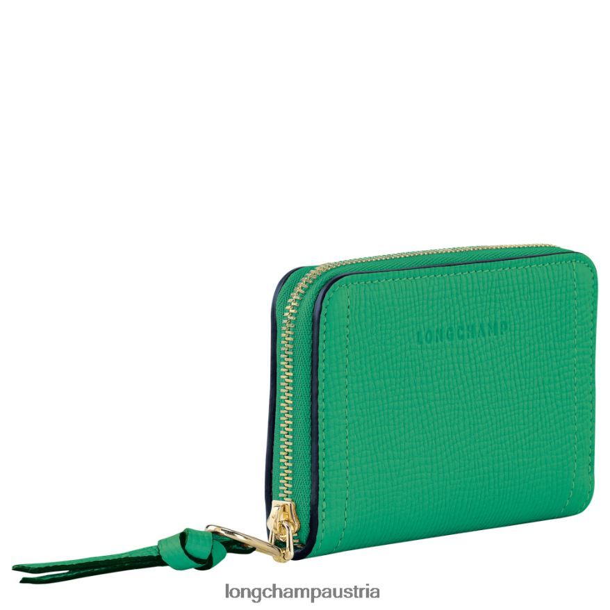 Lederwaren bei Longchamp Frauen Briefkasten-Geldbörse Gras/grünes Licht 2008BJ540