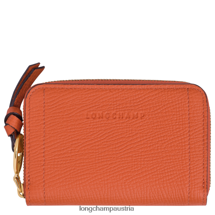 Lederwaren bei Longchamp Frauen Briefkasten-Geldbörse Karotte 2008BJ541