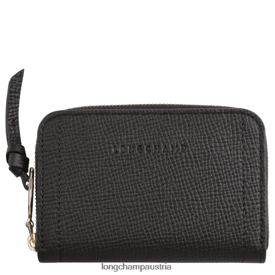 Lederwaren bei Longchamp Frauen Briefkasten-Geldbörse Schwarz 2008BJ536