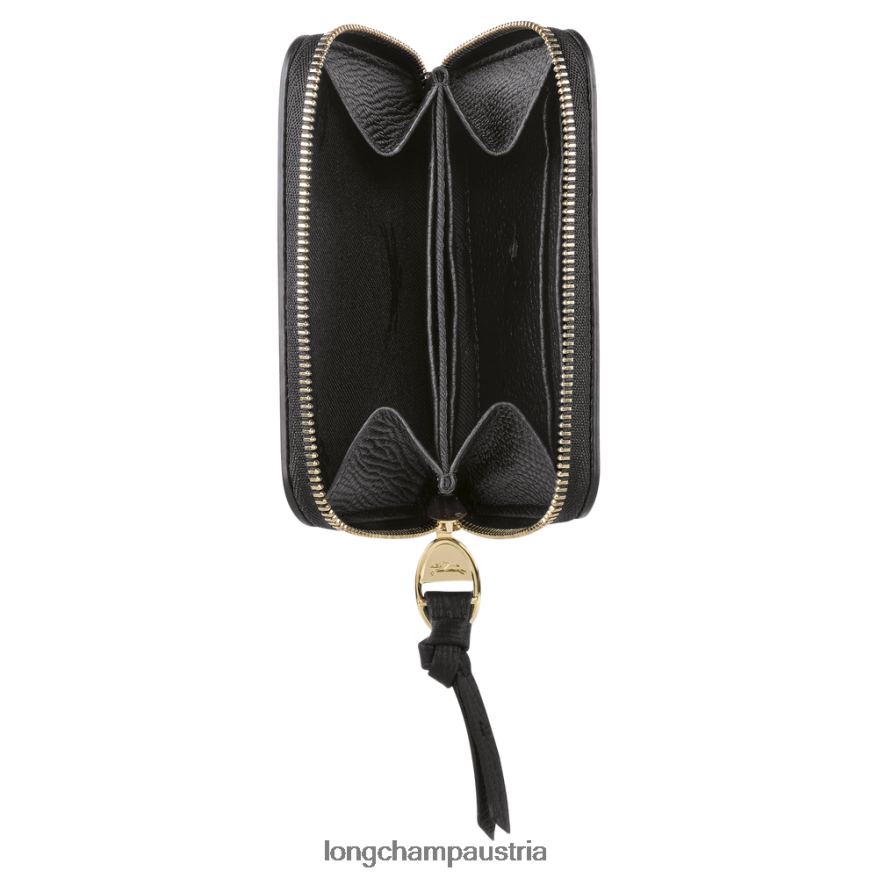Lederwaren bei Longchamp Frauen Briefkasten-Geldbörse Schwarz 2008BJ536