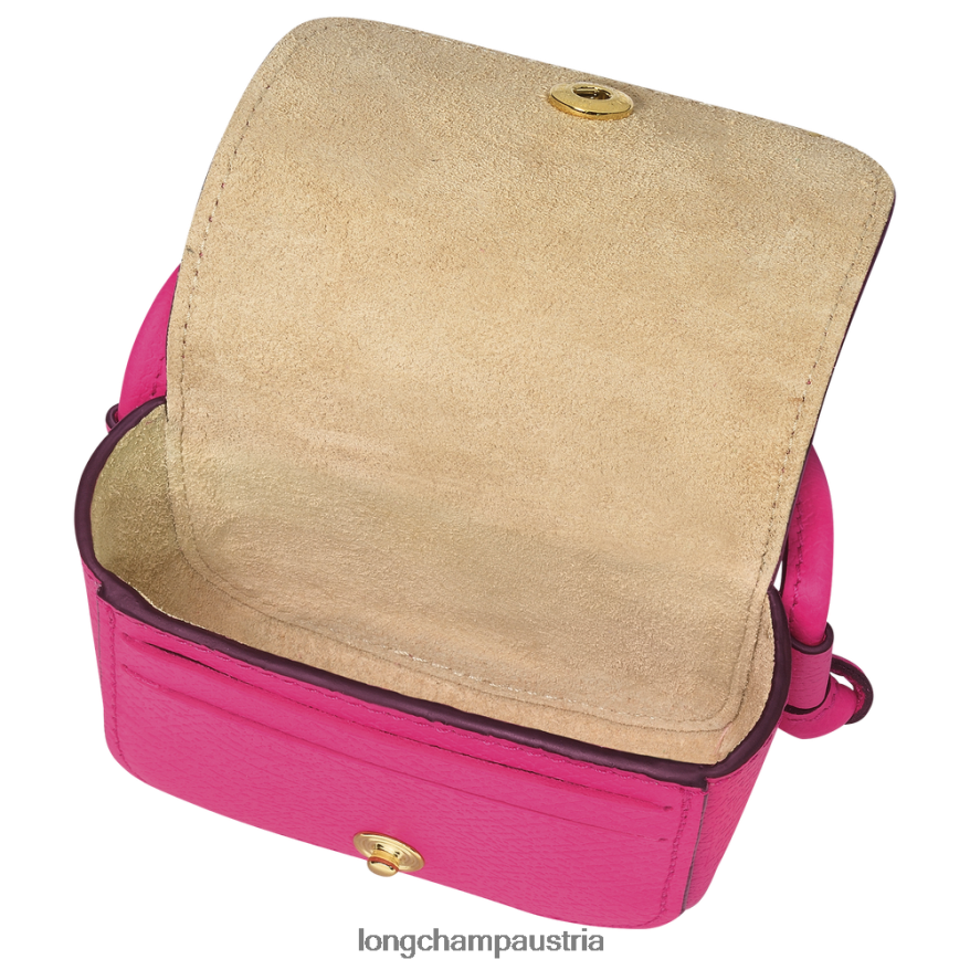 Lederwaren bei Longchamp Frauen Epure-Geldbörse mit Lederspitze Fuchsie 2008BJ535