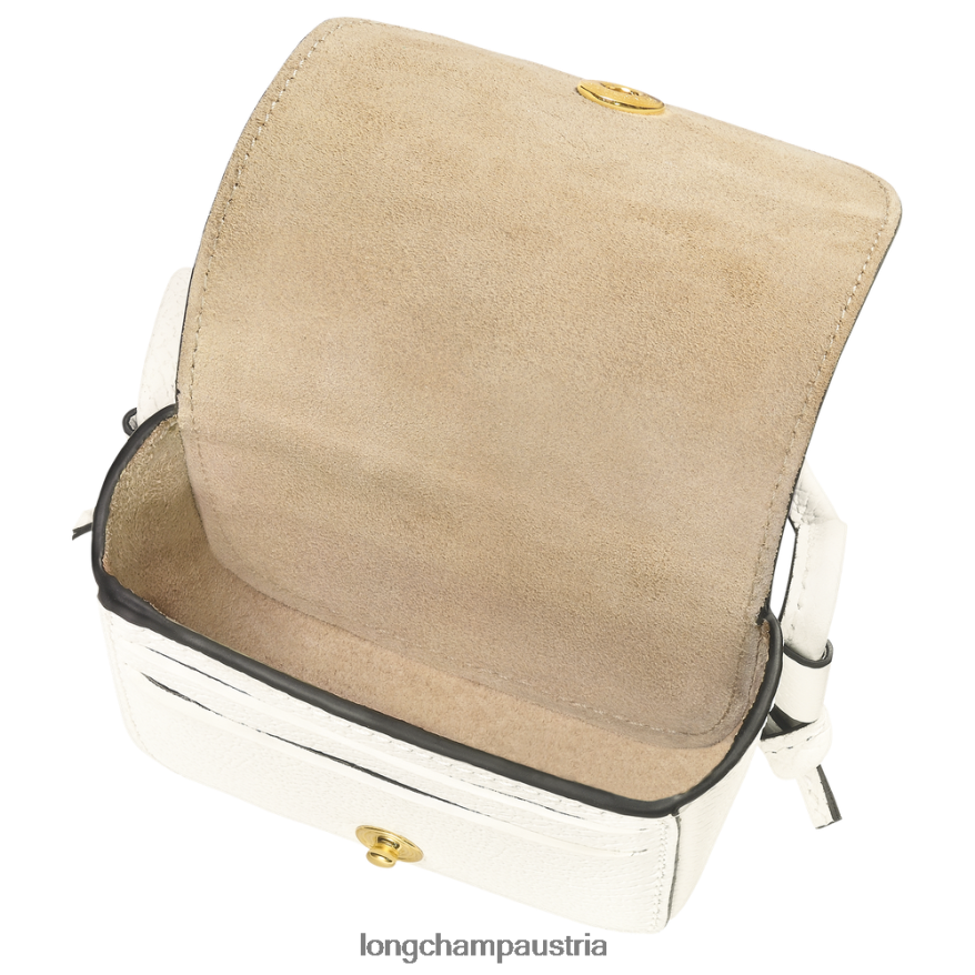 Lederwaren bei Longchamp Frauen Epure-Geldbörse mit Lederspitze Weiß 2008BJ532