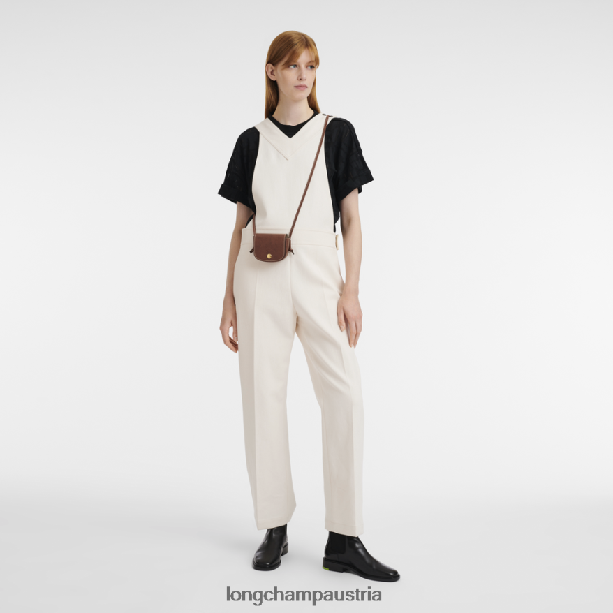 Lederwaren bei Longchamp Frauen Epure-Geldbörse mit Lederspitze braun 2008BJ533