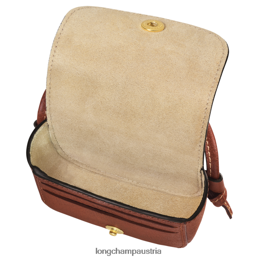 Lederwaren bei Longchamp Frauen Epure-Geldbörse mit Lederspitze braun 2008BJ533