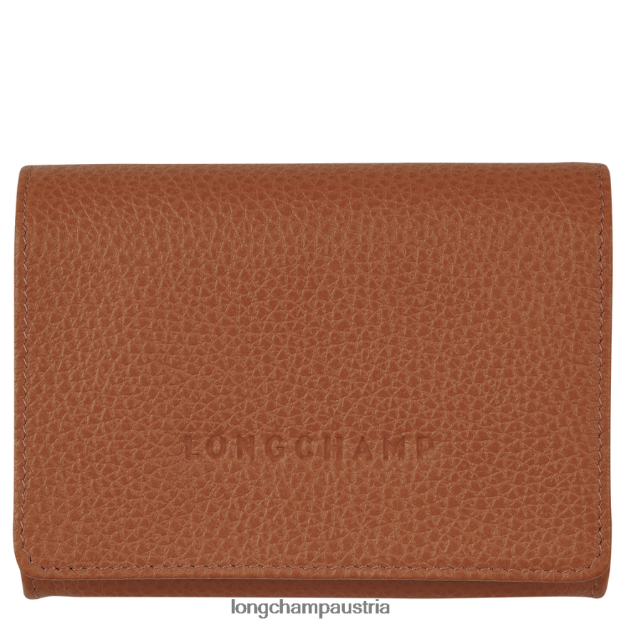 Lederwaren bei Longchamp Frauen Le Foulonne Geldbörse Karamell 2008BJ522