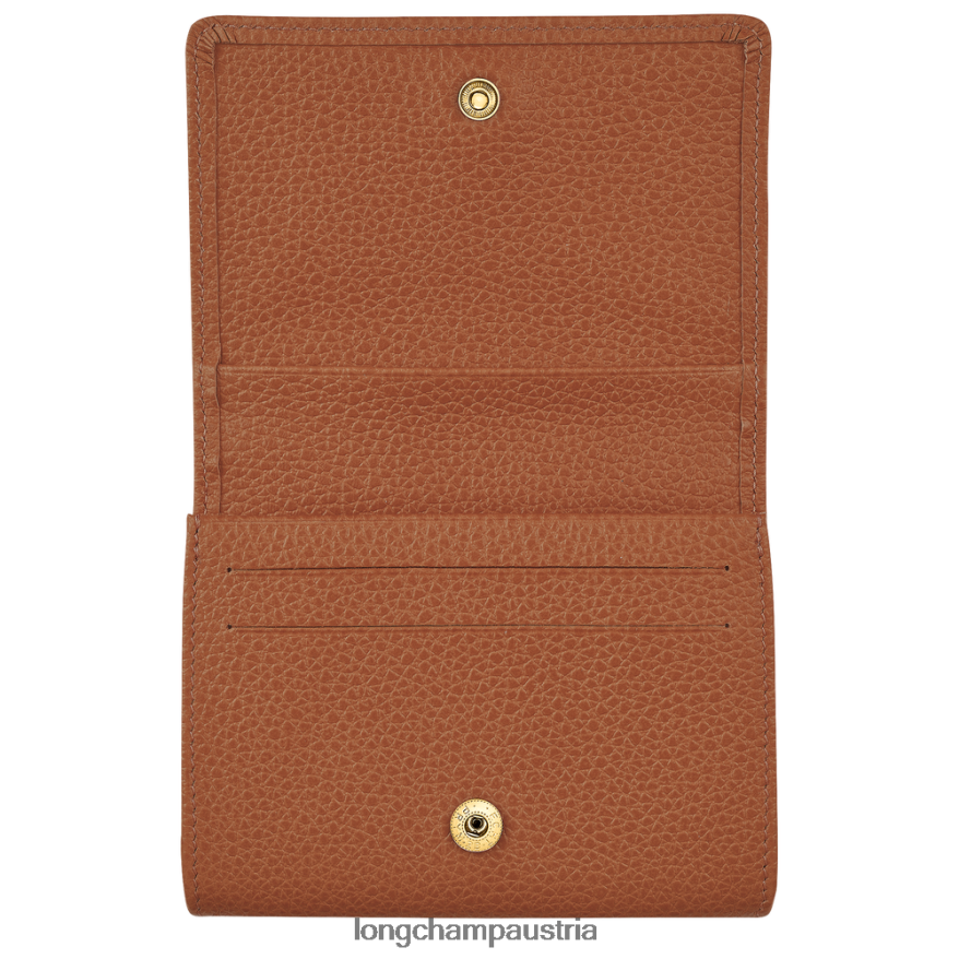 Lederwaren bei Longchamp Frauen Le Foulonne Geldbörse Karamell 2008BJ522