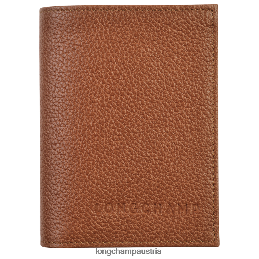 Lederwaren bei Longchamp Frauen Le Foulonne Kartenetui Karamell 2008BJ658