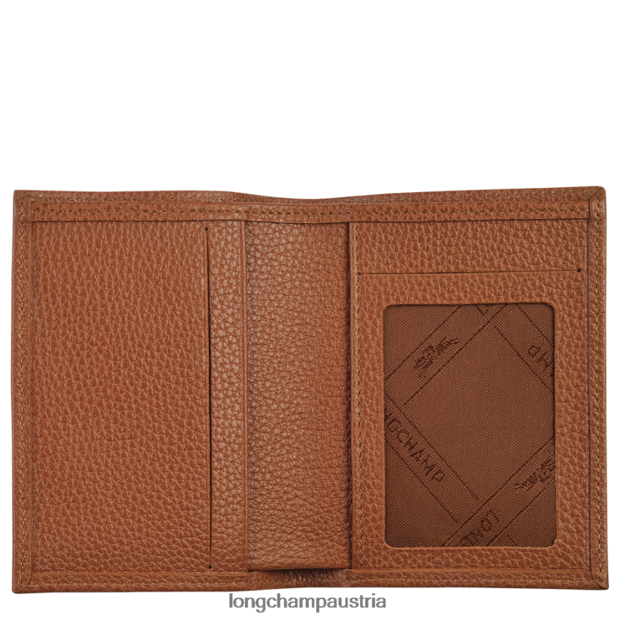Lederwaren bei Longchamp Frauen Le Foulonne Kartenetui Karamell 2008BJ658