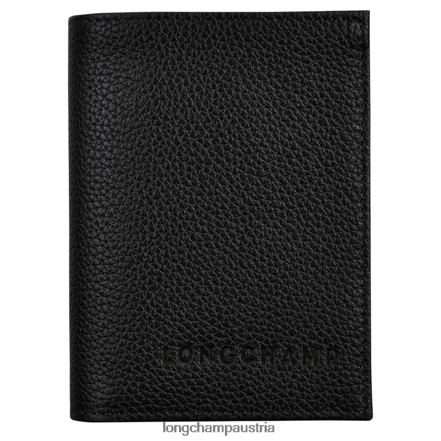 Lederwaren bei Longchamp Frauen Le Foulonne Kartenetui Schwarz 2008BJ657
