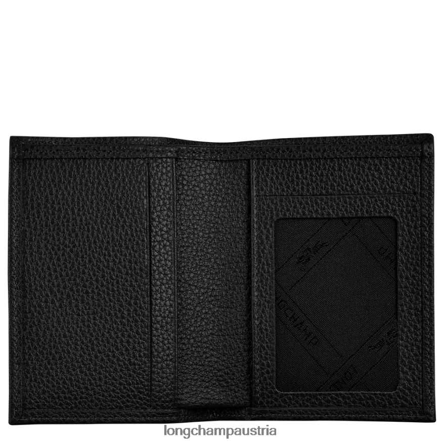 Lederwaren bei Longchamp Frauen Le Foulonne Kartenetui Schwarz 2008BJ657