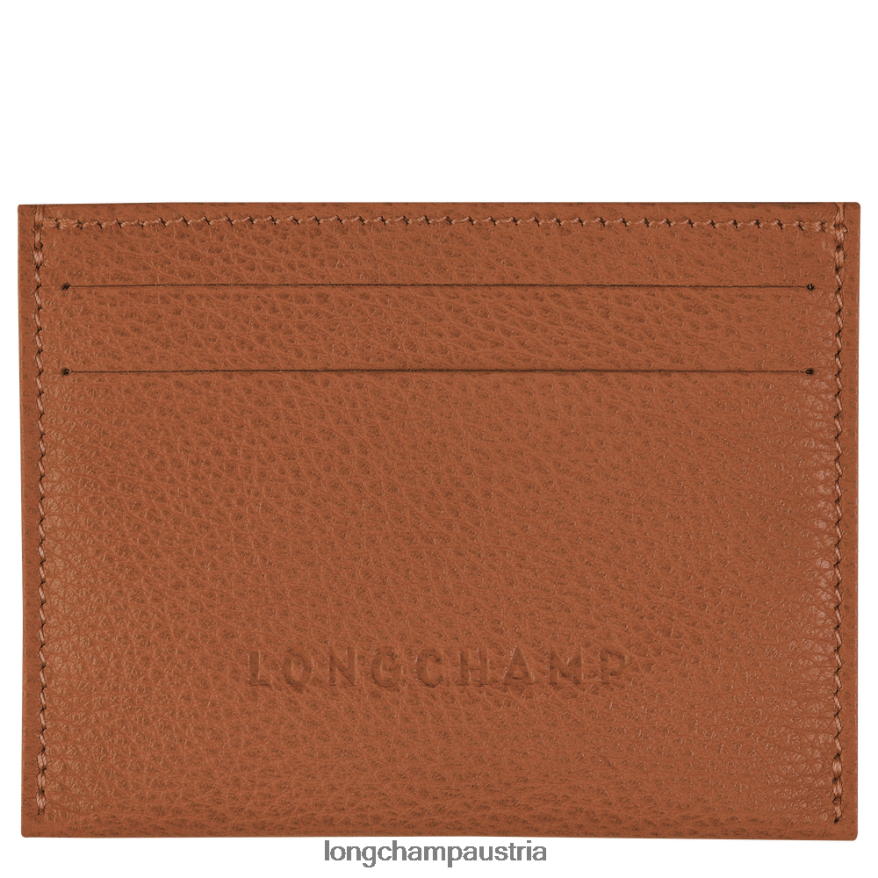 Lederwaren bei Longchamp Frauen Le Foulonne-Karteninhaber Karamell 2008BJ645