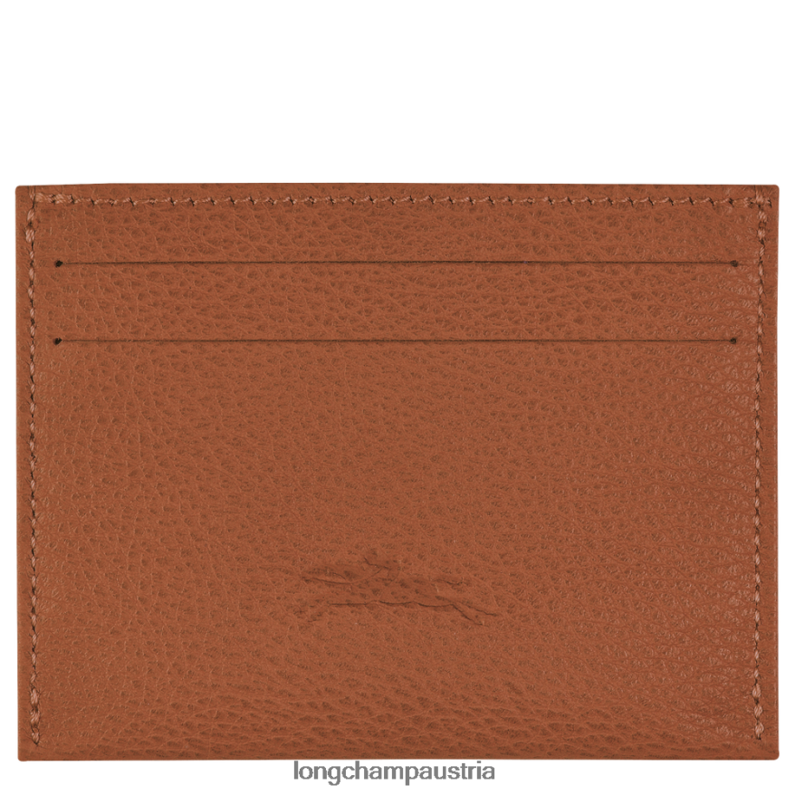 Lederwaren bei Longchamp Frauen Le Foulonne-Karteninhaber Karamell 2008BJ645