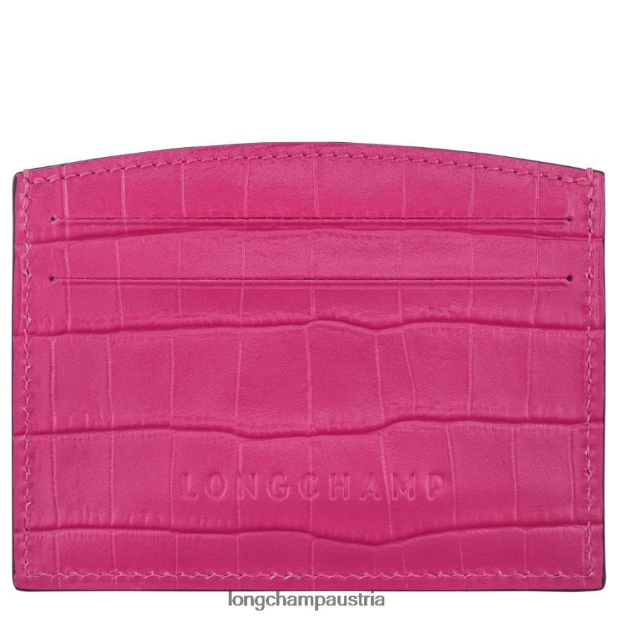 Lederwaren bei Longchamp Frauen Roseau-Kartenhalter Fuchsie 2008BJ642