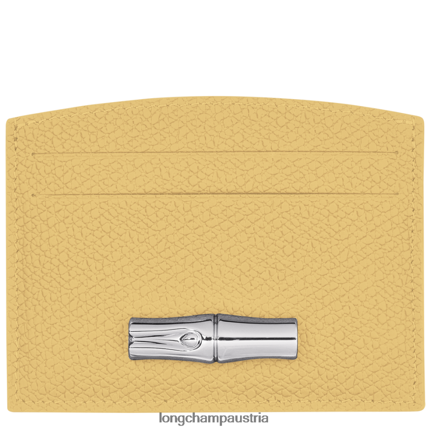 Lederwaren bei Longchamp Frauen Roseau-Kartenhalter Mais 2008BJ638
