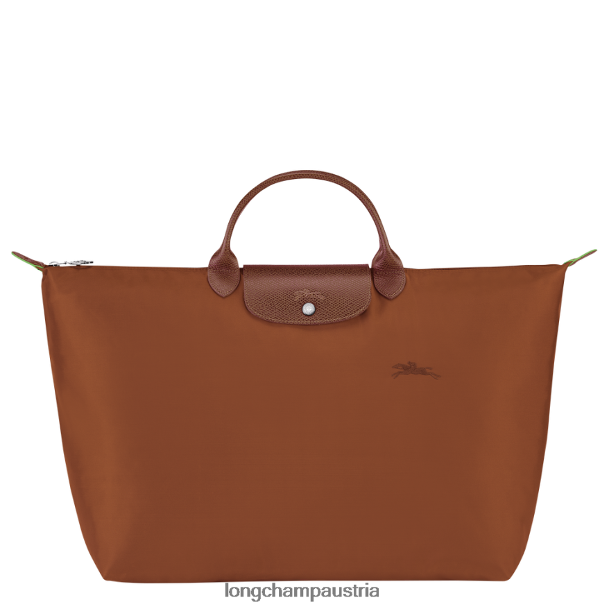 Taschen bei Longchamp Frauen Grüne Reisetasche von Le Plage Cognac 2008BJ788