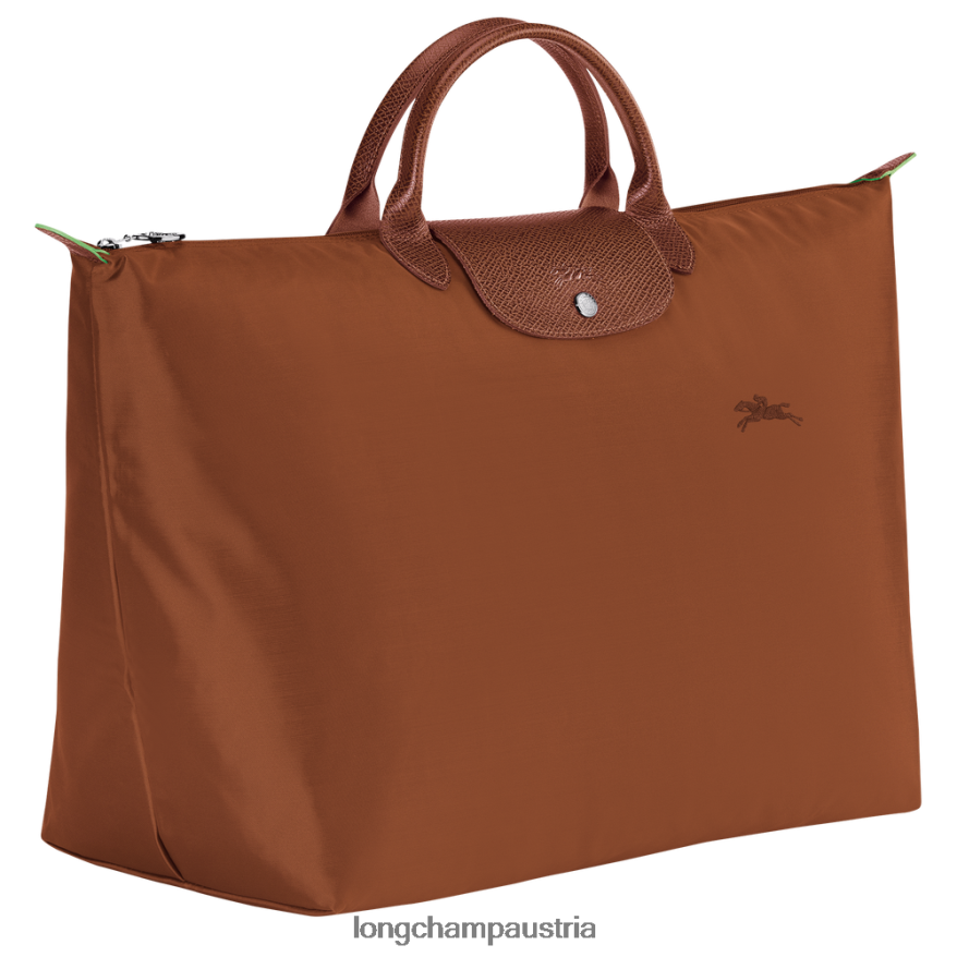 Taschen bei Longchamp Frauen Grüne Reisetasche von Le Plage Cognac 2008BJ788