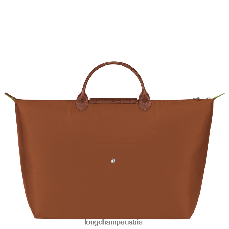 Taschen bei Longchamp Frauen Grüne Reisetasche von Le Plage Cognac 2008BJ788