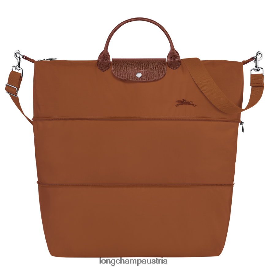 Taschen bei Longchamp Frauen Le Plage grüne Reisetasche erweiterbar Cognac 2008BJ802