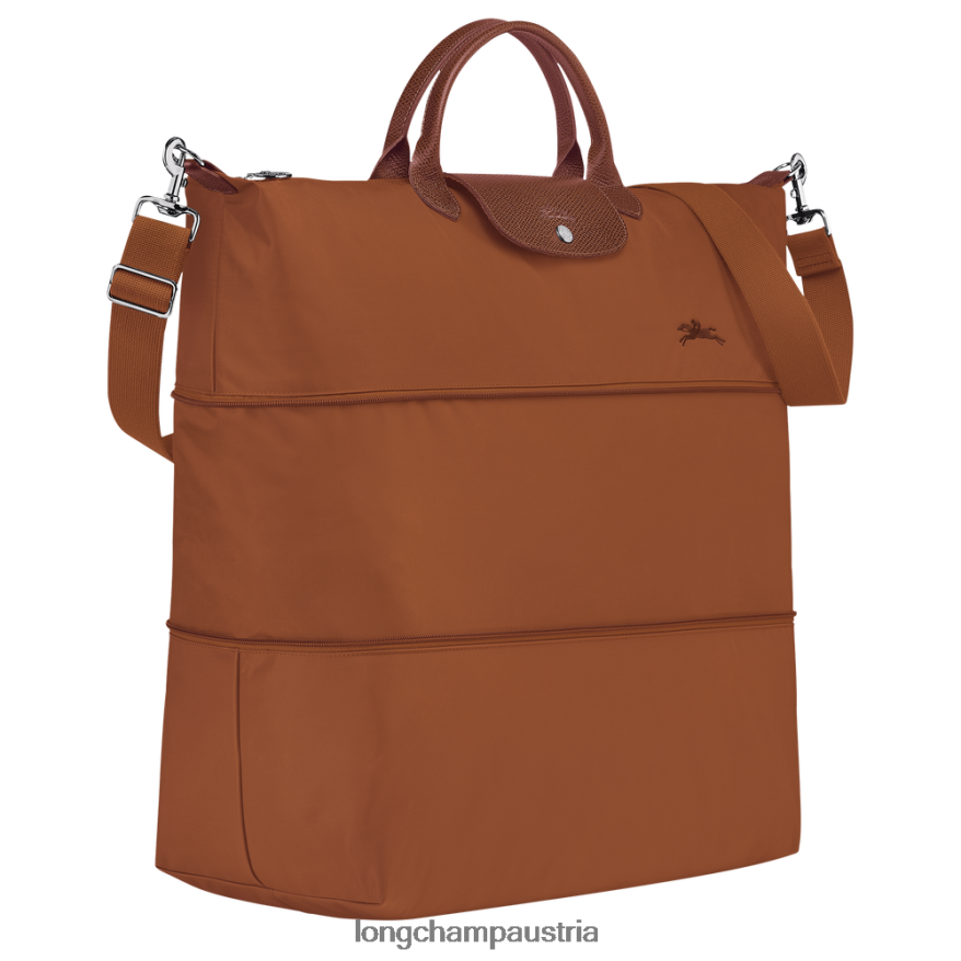 Taschen bei Longchamp Frauen Le Plage grüne Reisetasche erweiterbar Cognac 2008BJ802