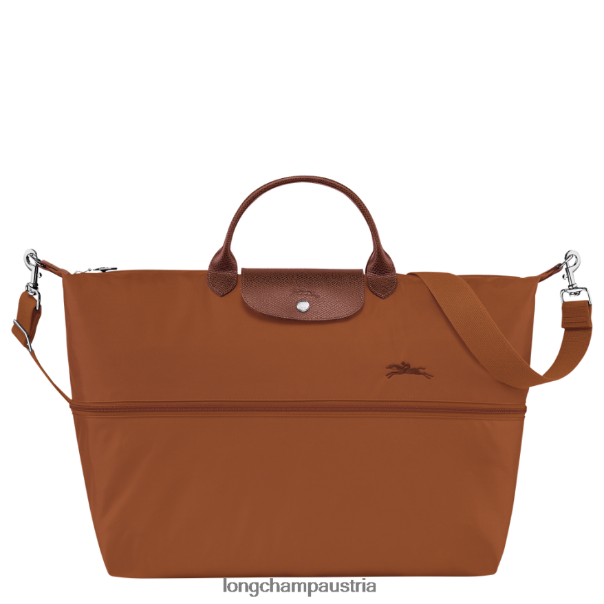 Taschen bei Longchamp Frauen Le Plage grüne Reisetasche erweiterbar Cognac 2008BJ802