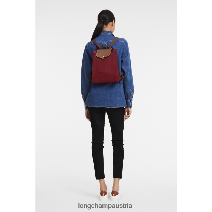 Taschen bei Longchamp Frauen Le Plage Original-Rucksack Rot 2008BJ443