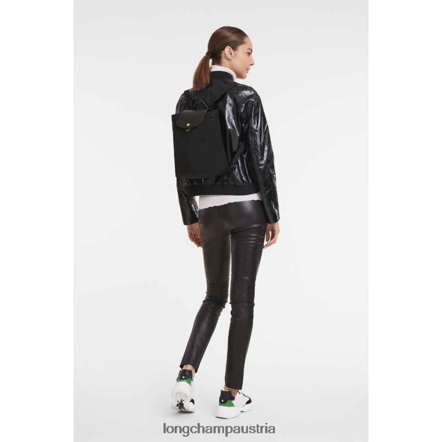 Taschen bei Longchamp Frauen Le Plage grüner Rucksack Schwarz 2008BJ434