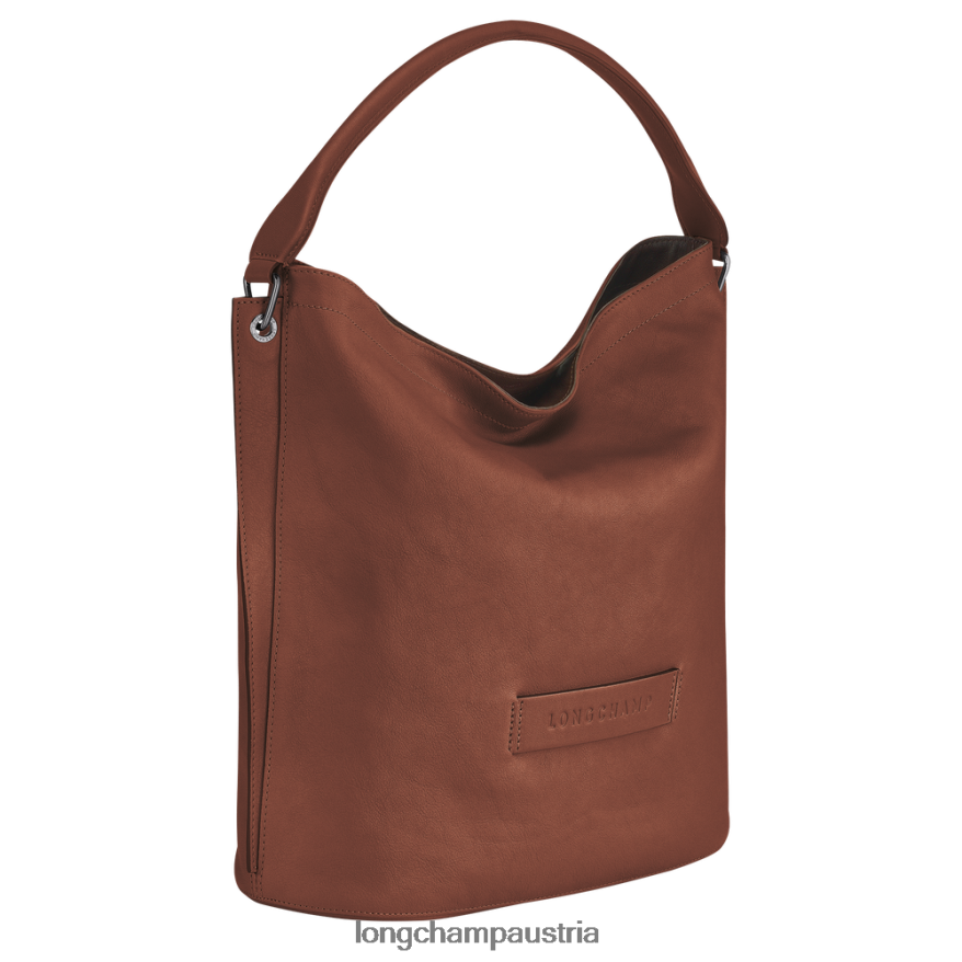 Taschen bei Longchamp Frauen 3D-Hobo-Tasche Cognac 2008BJ402