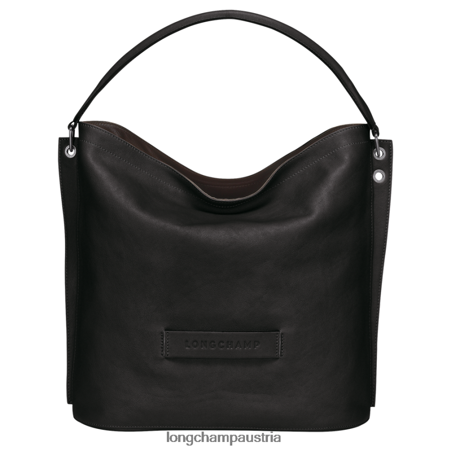 Taschen bei Longchamp Frauen 3D-Hobo-Tasche Schwarz 2008BJ398