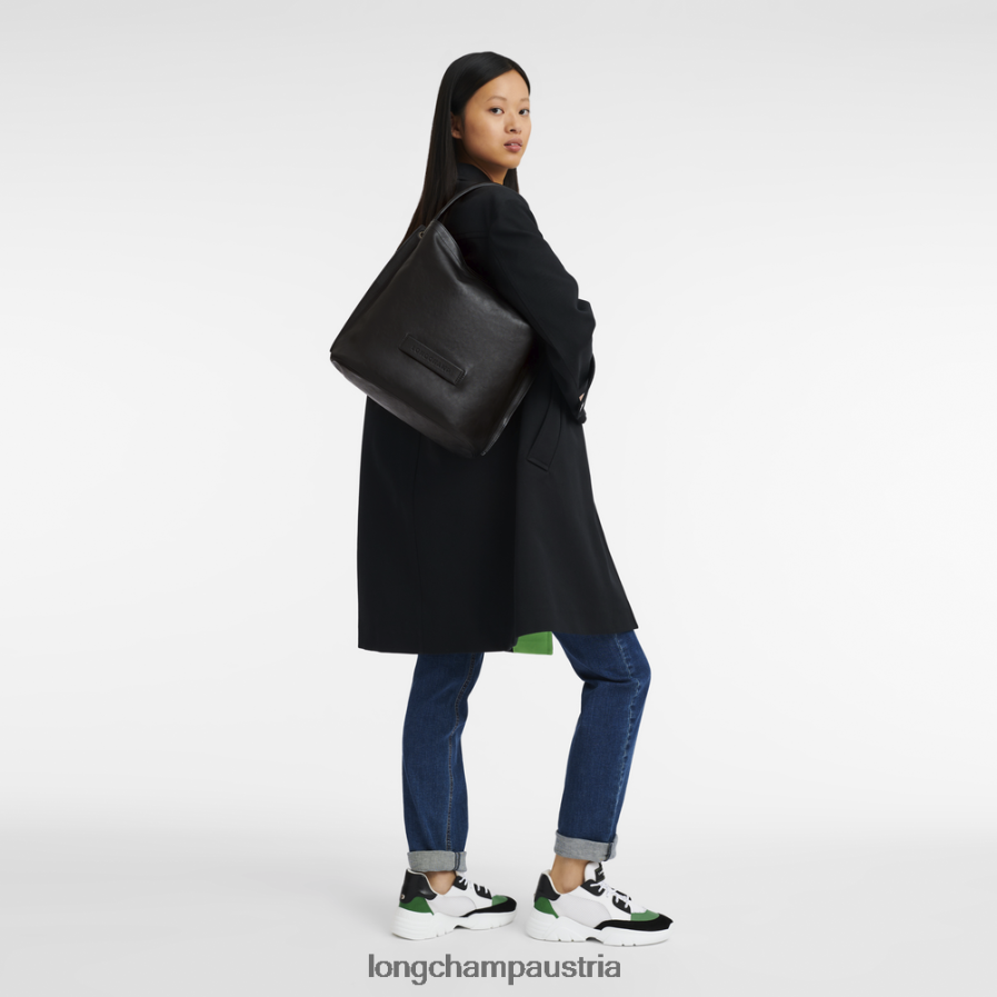 Taschen bei Longchamp Frauen 3D-Hobo-Tasche Schwarz 2008BJ398