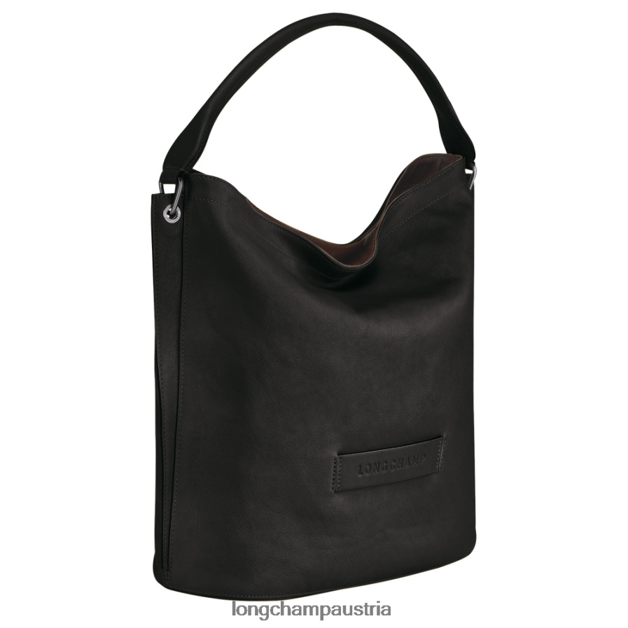 Taschen bei Longchamp Frauen 3D-Hobo-Tasche Schwarz 2008BJ398