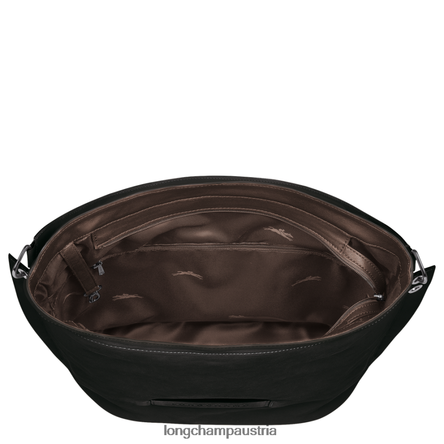 Taschen bei Longchamp Frauen 3D-Hobo-Tasche Schwarz 2008BJ398