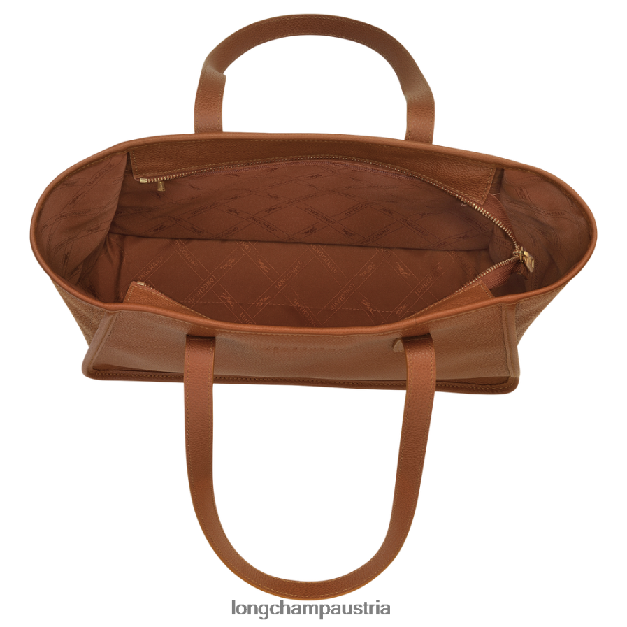 Taschen bei Longchamp Frauen Le Foulonne-Einkaufstasche Karamell 2008BJ385