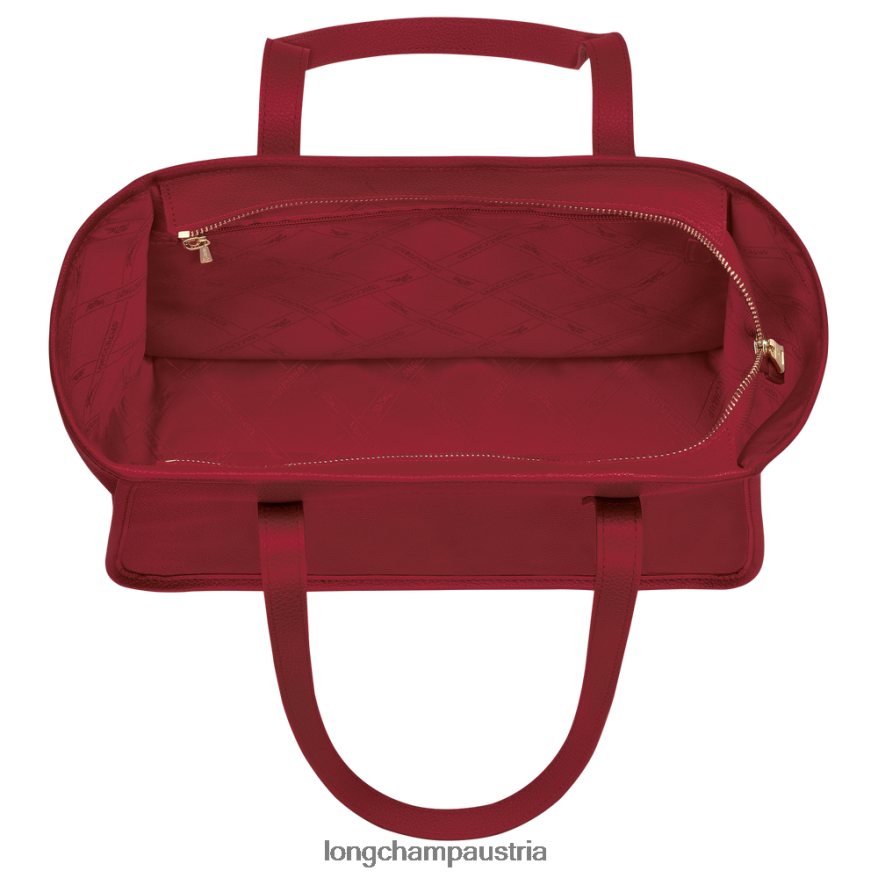 Taschen bei Longchamp Frauen Le Foulonne-Einkaufstasche Rot 2008BJ386
