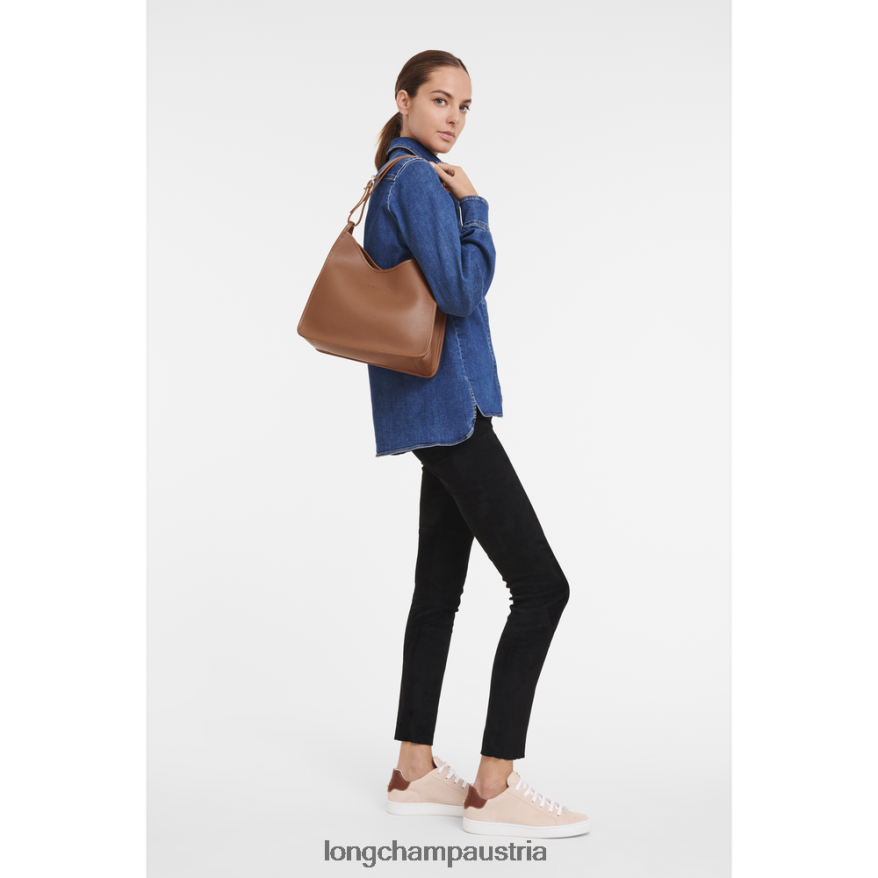 Taschen bei Longchamp Frauen Le Foulonne Hobo-Tasche Karamell 2008BJ389
