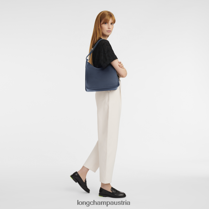 Taschen bei Longchamp Frauen Le Foulonne Hobo-Tasche Marine 2008BJ391