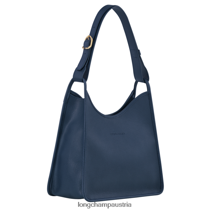 Taschen bei Longchamp Frauen Le Foulonne Hobo-Tasche Marine 2008BJ391
