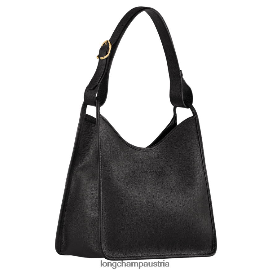 Taschen bei Longchamp Frauen Le Foulonne Hobo-Tasche Schwarz 2008BJ388