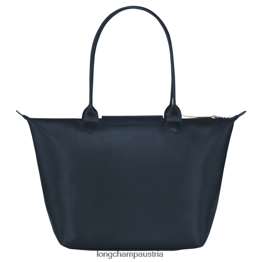 Taschen bei Longchamp Frauen Le Plage City-Einkaufstasche Marine 2008BJ351