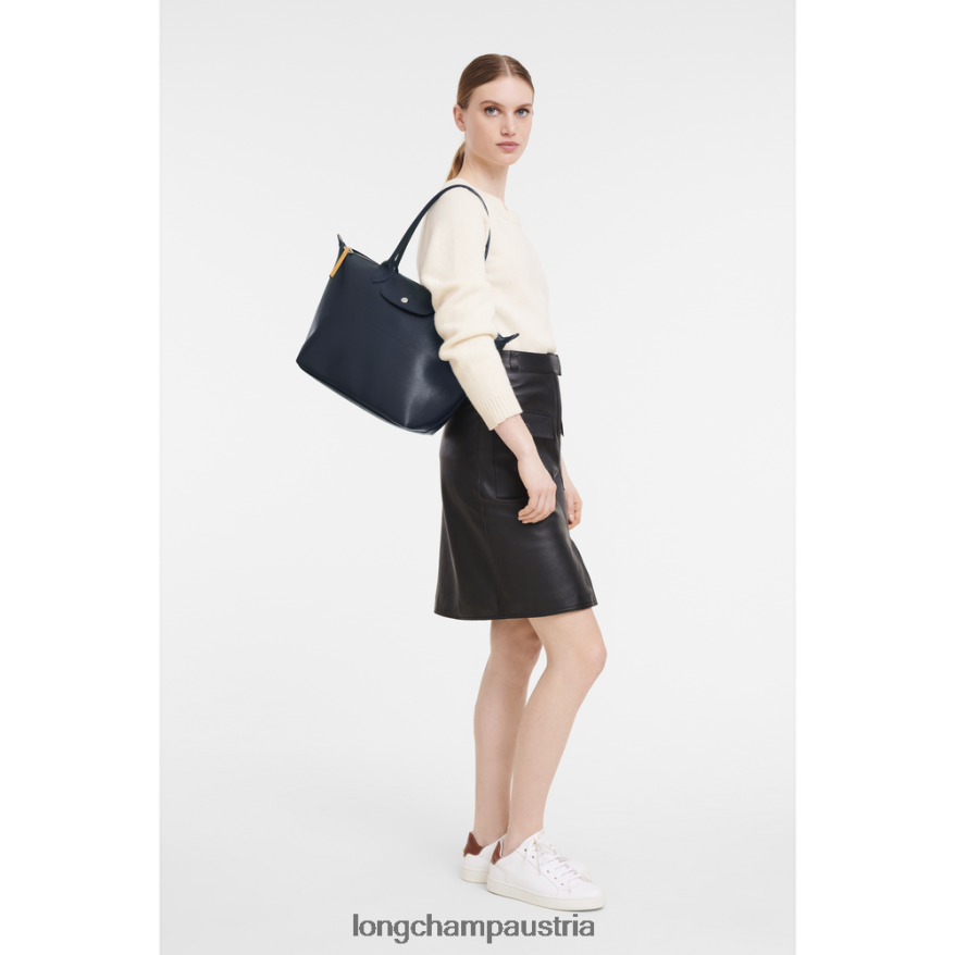 Taschen bei Longchamp Frauen Le Plage City-Einkaufstasche Marine 2008BJ355