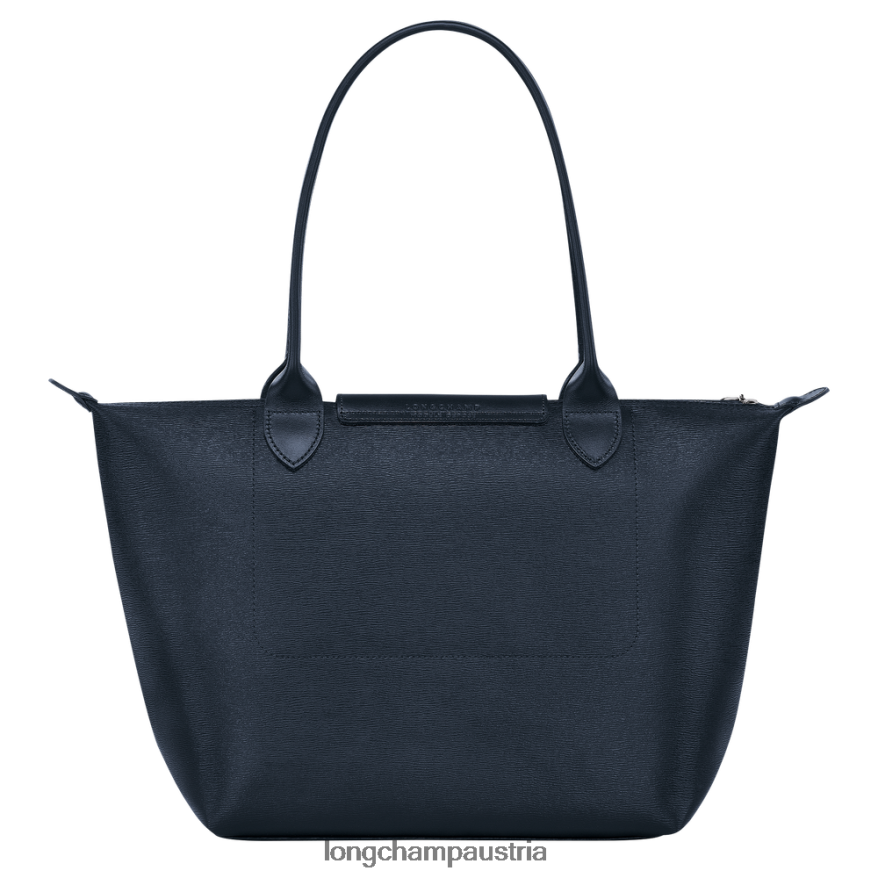 Taschen bei Longchamp Frauen Le Plage City-Einkaufstasche Marine 2008BJ355