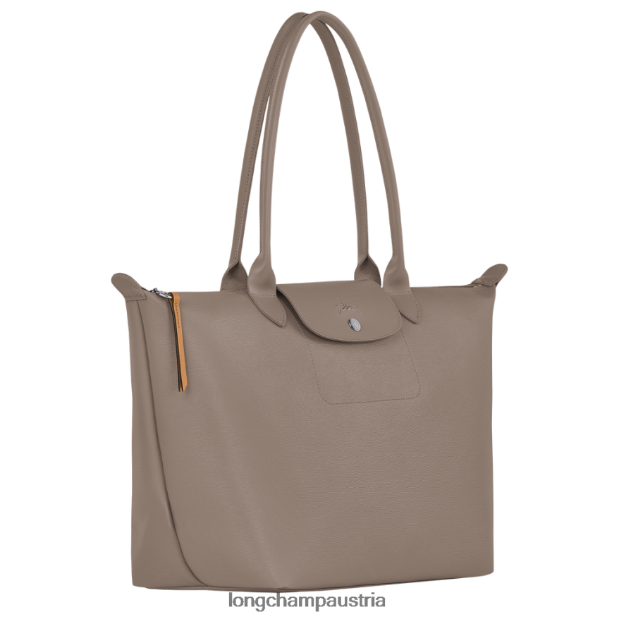 Taschen bei Longchamp Frauen Le Plage City-Einkaufstasche Taupe 2008BJ349