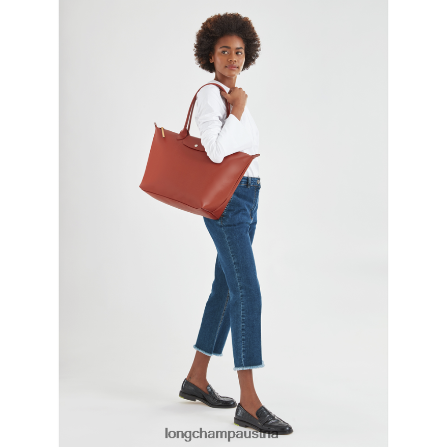 Taschen bei Longchamp Frauen Le Plage City-Einkaufstasche Terrakotta 2008BJ350