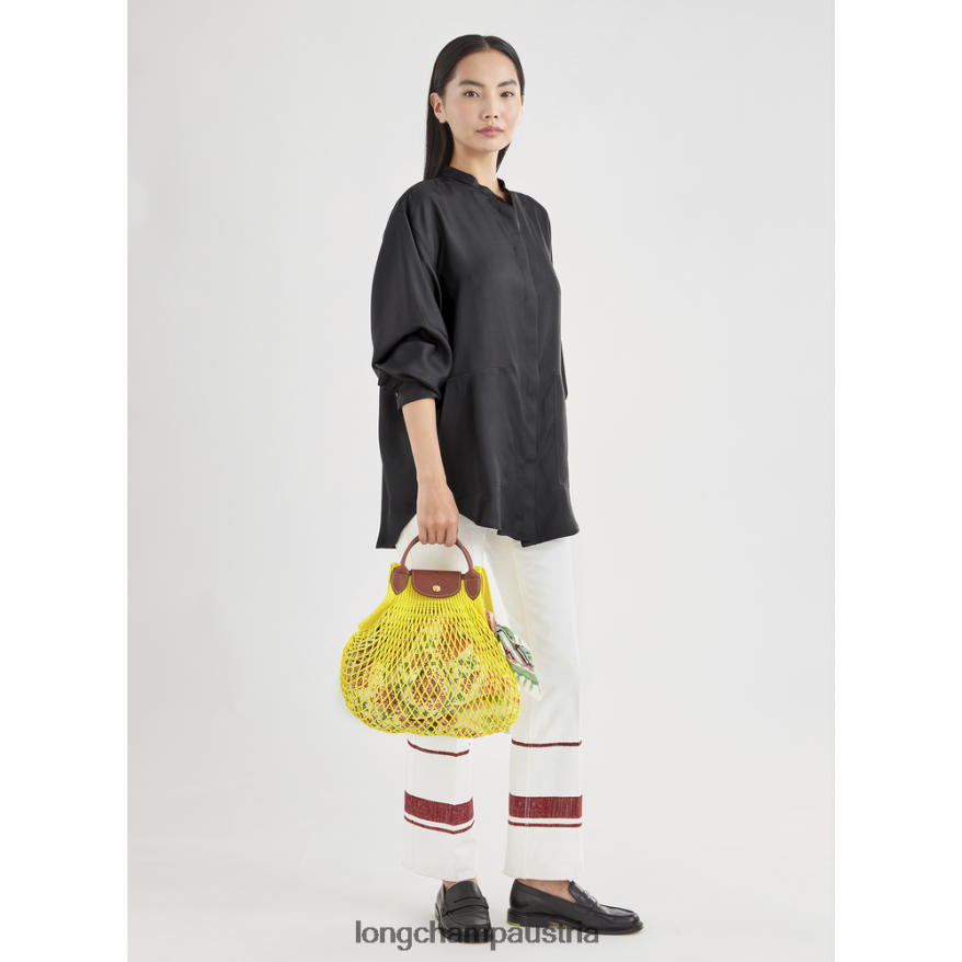 Taschen bei Longchamp Frauen Le Plage Filet-Netzbeutel Zitrone 2008BJ2