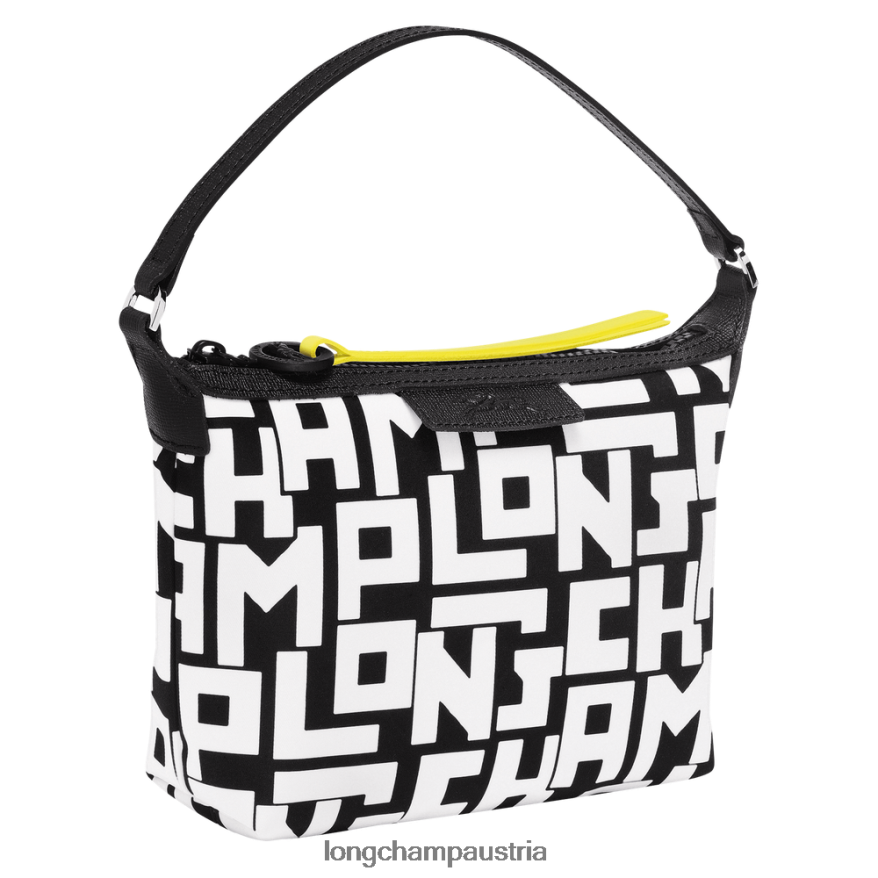 Taschen bei Longchamp Frauen Le Plage LGP-Kupplung Schwarz-Weiss 2008BJ227