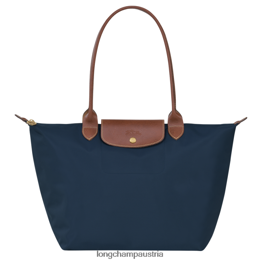 Taschen bei Longchamp Frauen Le Plage Original-Einkaufstasche Marine 2008BJ417