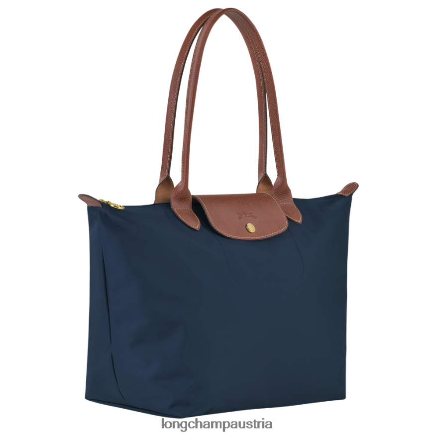 Taschen bei Longchamp Frauen Le Plage Original-Einkaufstasche Marine 2008BJ417