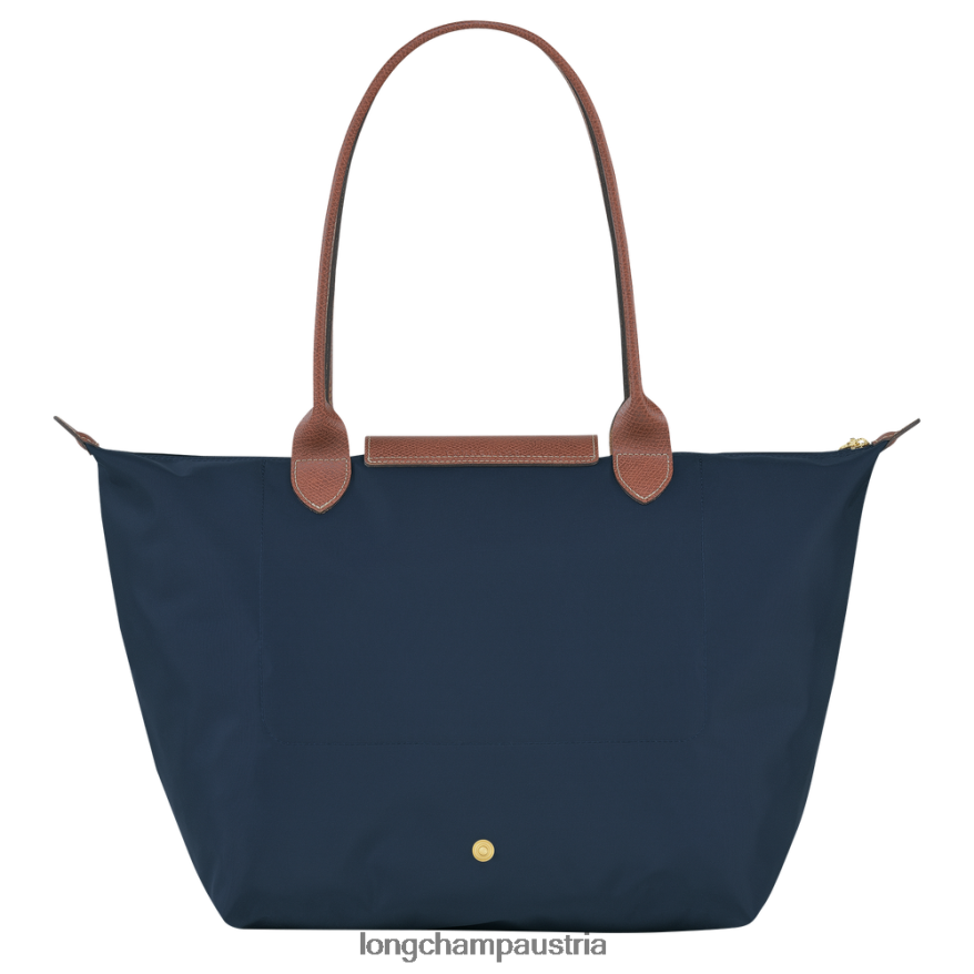 Taschen bei Longchamp Frauen Le Plage Original-Einkaufstasche Marine 2008BJ417