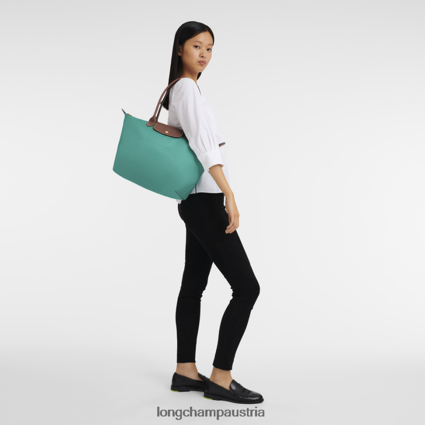 Taschen bei Longchamp Frauen Le Plage Original-Einkaufstasche Türkis 2008BJ418