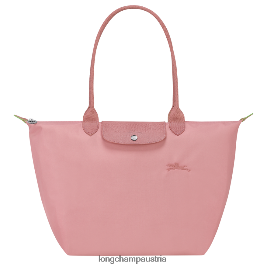 Taschen bei Longchamp Frauen Le Plage grüne Tragetasche Blütenblatt rosa 2008BJ408
