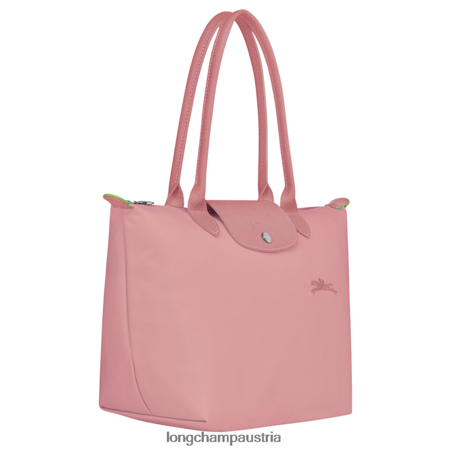 Taschen bei Longchamp Frauen Le Plage grüne Tragetasche Blütenblatt rosa 2008BJ414
